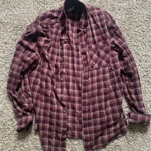 Men’s Button Down Fall Boston Traders Red and Black Checkered Shirt